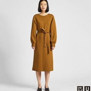 Jersey Belted Long-Sleeve Dress